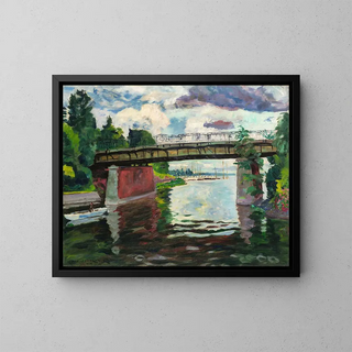 Il ponte di Wannsee - Philipp Franck — quadro incorniciato alla parete
