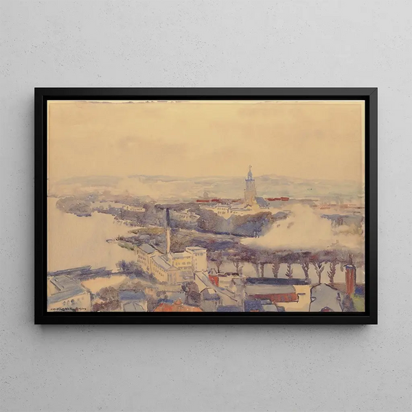 Potsdam con la chiesa della guarnigione - Philipp Franck — quadro incorniciato alla parete