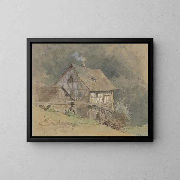 Mulino ad acqua in stile tradizionale - Philipp Rumpf — quadro incorniciato alla parete