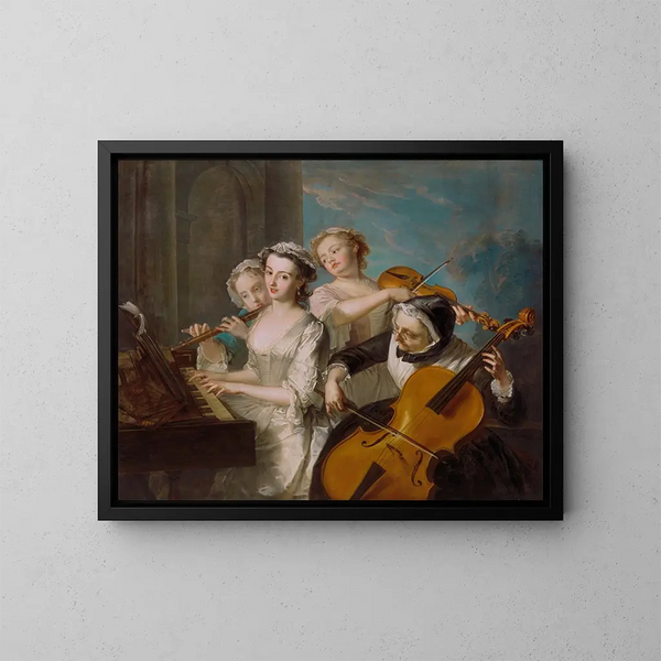 Il senso dell'udito - Philippe Mercier — quadro incorniciato alla parete