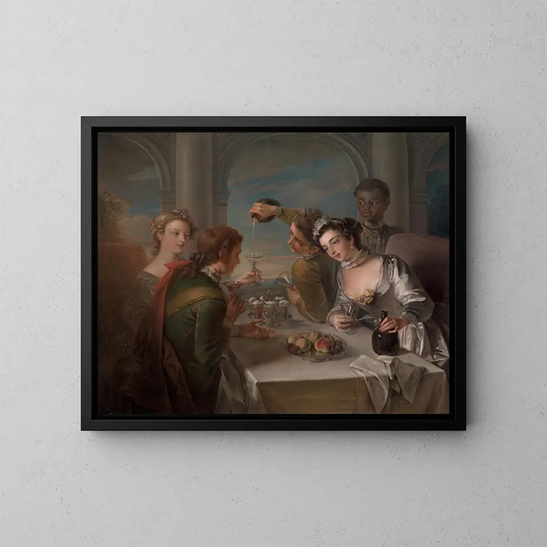 Il senso del gusto - Philippe Mercier — quadro incorniciato alla parete