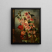 Nature morte con rose trémière e papaveri - Philippe Rousseau — quadro incorniciato alla parete