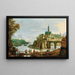 Paesaggio con una città su un fiume - Philippe de Momper I — quadro incorniciato alla parete