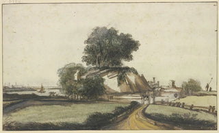 Philips Koninck - Bauernhaus unter Bumen an einem Flu.webp