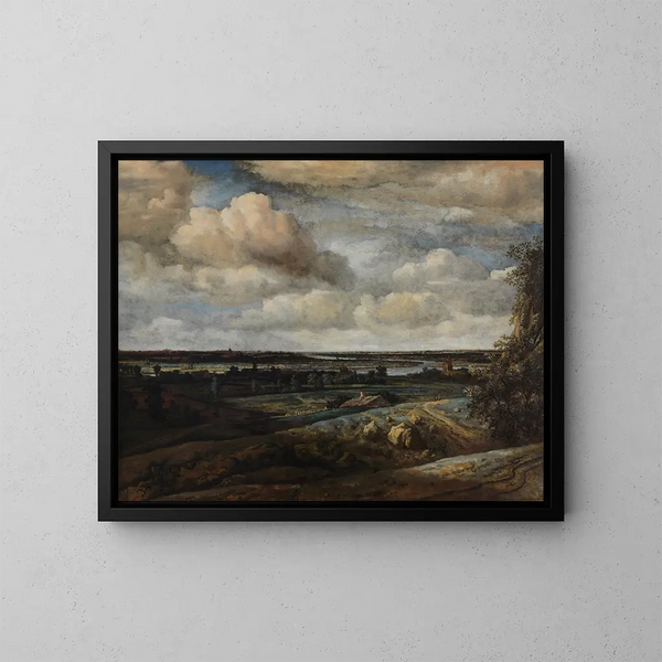 Panorama olandese con vista lontana su Haarlem - Philips Koninck — quadro incorniciato alla parete