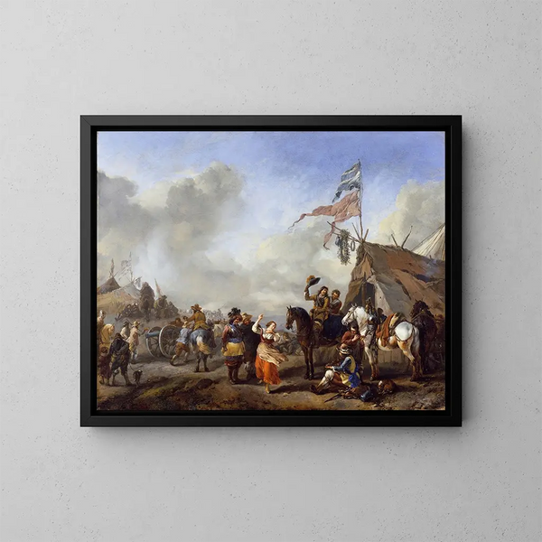 Una scena di campo - Philips Wouwerman — quadro incorniciato alla parete
