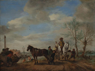 Un homme e una donna a cavallo - Philips Wouwerman — vista dell’opera