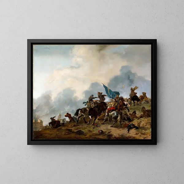 Scène di battaglia - Philips Wouwerman — quadro incorniciato alla parete