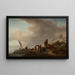 Pescatori che scaricano il loro pescato sulla riva - Philips Wouwerman — quadro incorniciato alla parete
