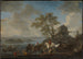 Étang à chevaux sur une rivière - Philips Wouwerman — vista dell’opera