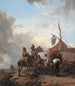 Soldati che festeggiano con una serva davanti a una tenda - Philips Wouwerman — vista dell’opera