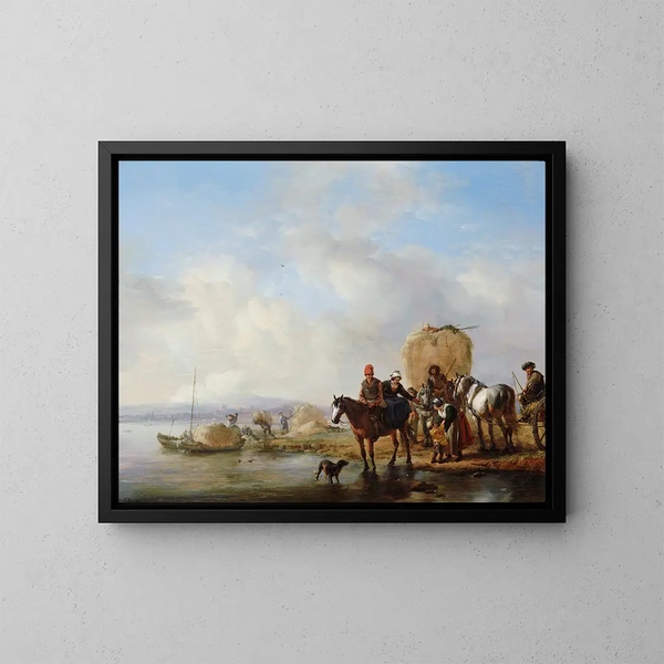 La Carro di fieno - Philips Wouwerman — quadro incorniciato alla parete