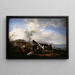 Due cavalieri vicino a una fontana - Philips Wouwerman — quadro incorniciato alla parete