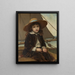 Bambino con cappello di paglia e completo di velluto in pesca - Phoebe A. Jenks — quadro incorniciato alla parete