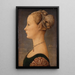 Portrait d'une jeune fille - Piero del Pollaiolo — quadro incorniciato alla parete