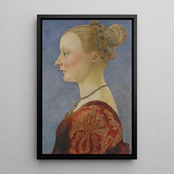 Portrait d'une femme - Piero del Pollaiolo — quadro incorniciato alla parete