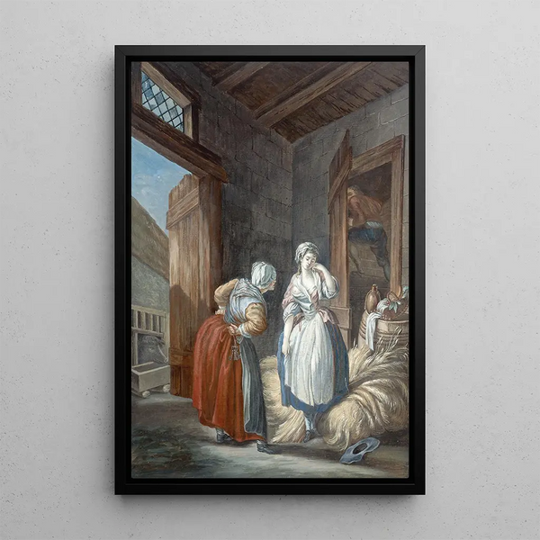 La Paysanne querellée par sa mère - Pierre-Antoine Baudouin — quadro incorniciato alla parete