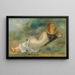 Bagnante distesa di schiena con un cappello di paglia o Donna sdraiata sull'erba - Pierre-Auguste Renoir — quadro incorniciato alla parete