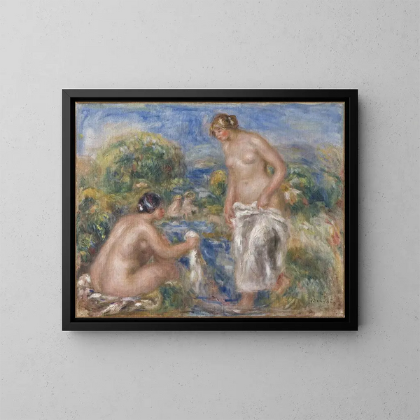 Donne nel bagno - Pierre-Auguste Renoir — quadro incorniciato alla parete