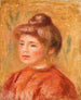 Busto di donna in rosso - Pierre-Auguste Renoir — vista dell’opera