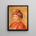 Busto di donna in rosso - Pierre-Auguste Renoir — quadro incorniciato alla parete