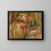 Busto di donna con cappello che legge con la testa rivolta a destra - Pierre-Auguste Renoir — quadro incorniciato alla parete