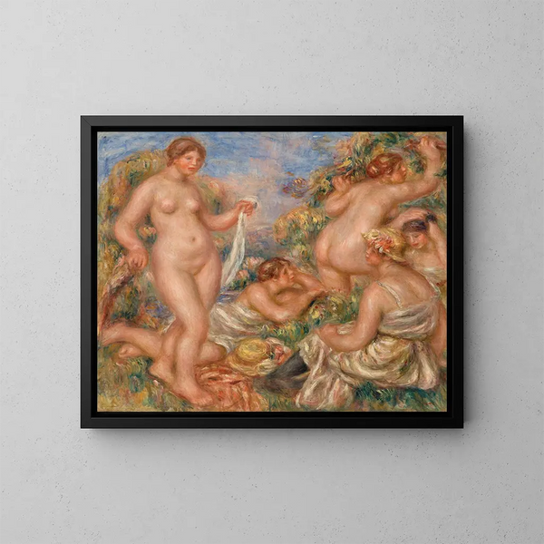 Composition cinque bagnanti - Pierre-Auguste Renoir — quadro incorniciato alla parete