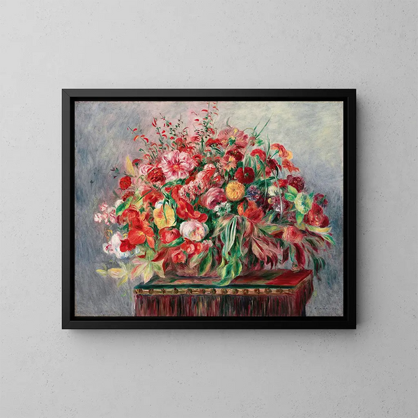 Cesto di fiori - Pierre-Auguste Renoir — quadro incorniciato alla parete