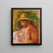 Donna con cappello - Pierre-Auguste Renoir — quadro incorniciato alla parete