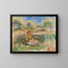Donna seduta in un paesaggio - Pierre-Auguste Renoir — quadro incorniciato alla parete