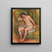 Donna nuda seduta appoggiata su un cuscino verde Nu seduta - Pierre-Auguste Renoir — quadro incorniciato alla parete