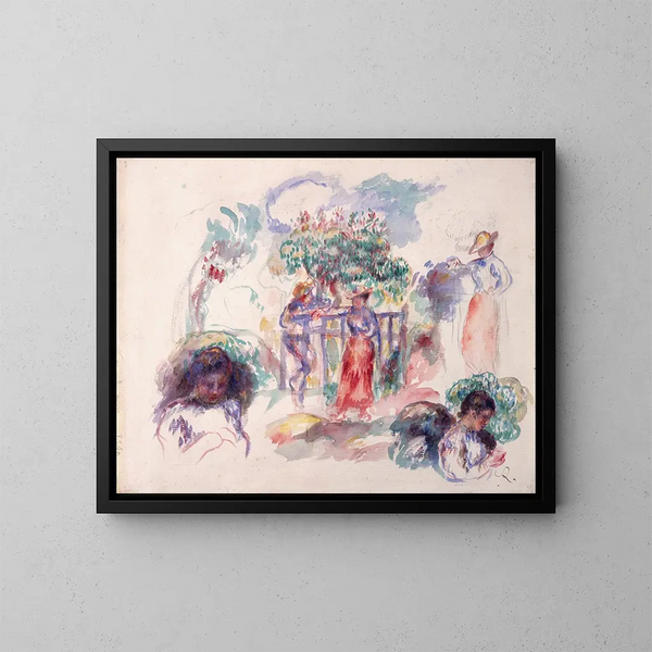 Figures sous un arbre - Pierre-Auguste Renoir — quadro incorniciato alla parete