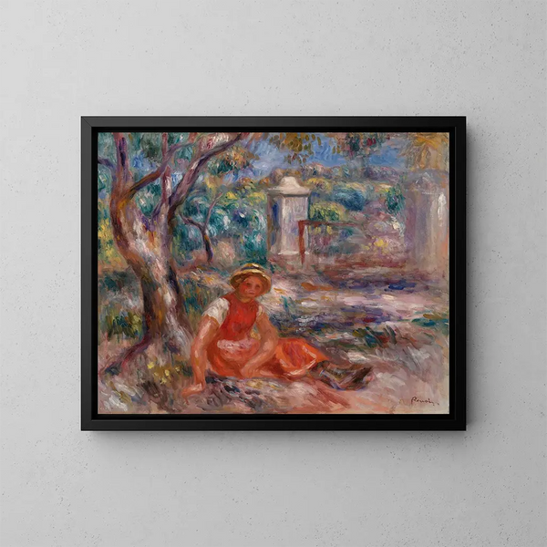 Fille au pied d'un arbre - Pierre-Auguste Renoir — quadro incorniciato alla parete