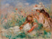 Filles dans l'herbe arrangant un bouquet - Pierre-Auguste Renoir — vista dell’opera