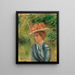 Giovane donna con cappello fiorito - Pierre-Auguste Renoir — quadro incorniciato alla parete