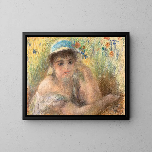 Giovane ragazza con l'orecchino di perla - Pierre-Auguste Renoir — quadro incorniciato alla parete