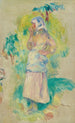 Jeune paysanne mangeant une pomme Gabrielle Dufour - Pierre-Auguste Renoir — vista dell’opera