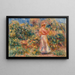 Paesaggio con donna in rosa e bianco - Pierre-Auguste Renoir — quadro incorniciato alla parete