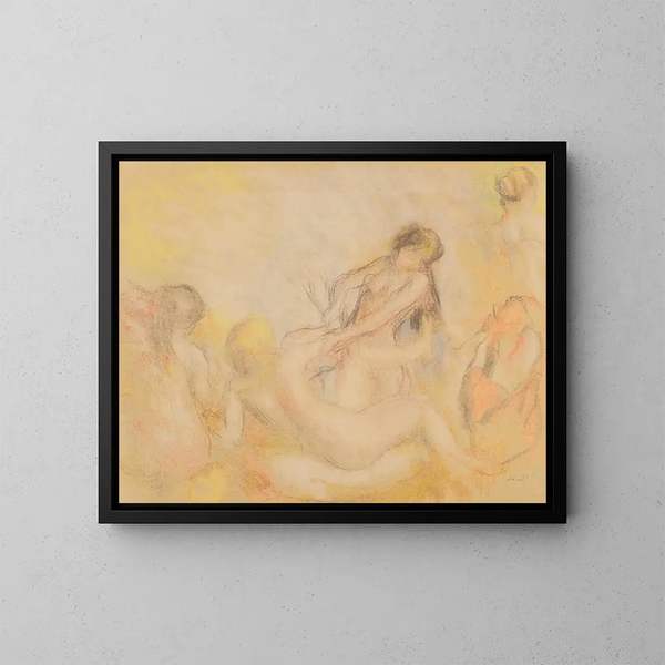 Le Bagnanti con il granchio I - Pierre-Auguste Renoir — quadro incorniciato alla parete