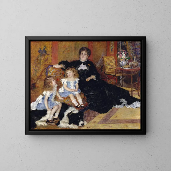 Madame Georges Charpentier, Marguerite-Louise Lemonnier e i suoi figli Georgette-Berthe e Paul-Émile-Charles - Pierre-Auguste Renoir — quadro incorniciato alla parete