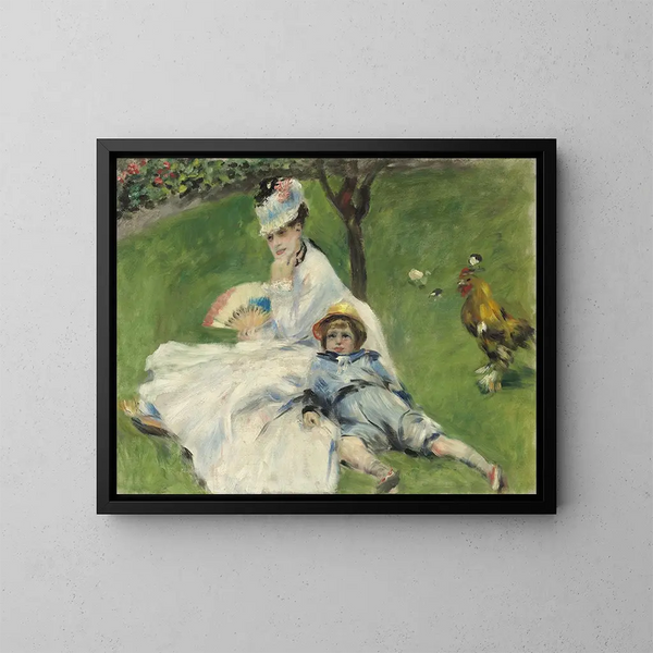 Madame Monet et son fils - Pierre-Auguste Renoir — quadro incorniciato alla parete