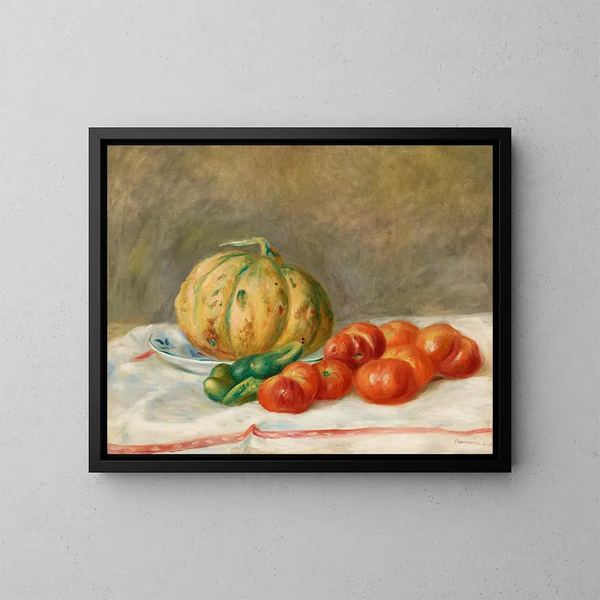 Melone e pomodori - Pierre-Auguste Renoir — quadro incorniciato alla parete