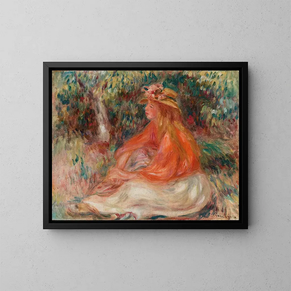 Donna seduta - Pierre-Auguste Renoir — quadro incorniciato alla parete