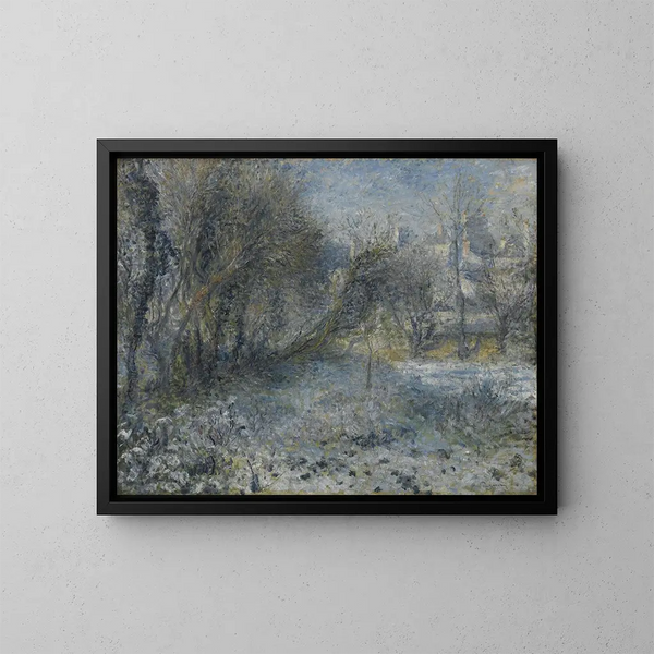 Paesaggio innevato - Pierre-Auguste Renoir — quadro incorniciato alla parete