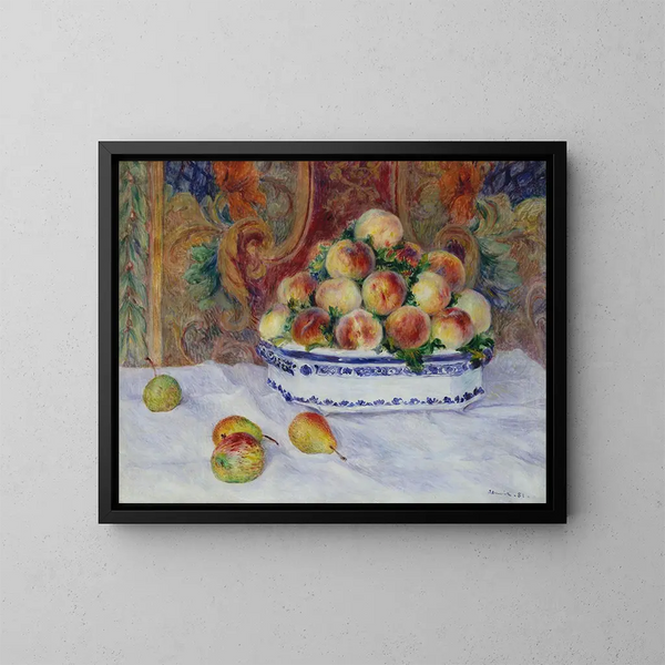 Nature morte con pesche - Pierre-Auguste Renoir — quadro incorniciato alla parete