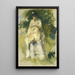 Femme in piedi vicino a un albero - Pierre-Auguste Renoir — quadro incorniciato alla parete