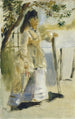 Femme près d'une clôture - Pierre-Auguste Renoir — vista dell’opera