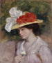 Donna con cappello fiorito - Pierre-Auguste Renoir — vista dell’opera