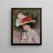 Donna con cappello fiorito - Pierre-Auguste Renoir — quadro incorniciato alla parete