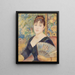 Donna con ventaglio - Pierre - Auguste Renoir — quadro incorniciato alla parete